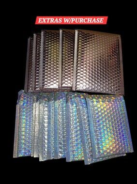 15ct. Holographic Metallic Bubble Mailer Set 10ct.Silver/5ct. Rose Gold